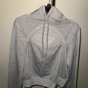 BP Gray Raglan Long Sleeve Crop Hoodie